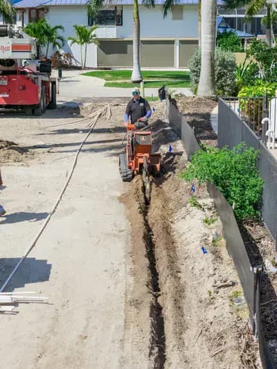 Irrigation system installation in progress